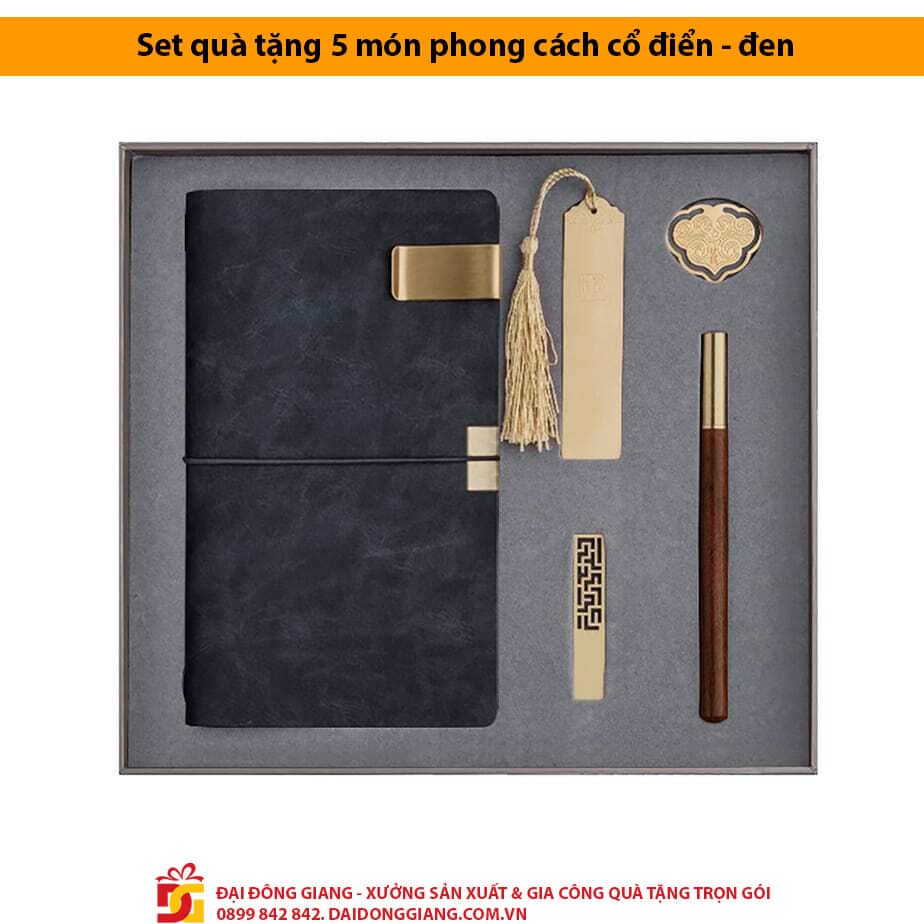 Set quà tặng 5 món phong cách cổ điển - đen