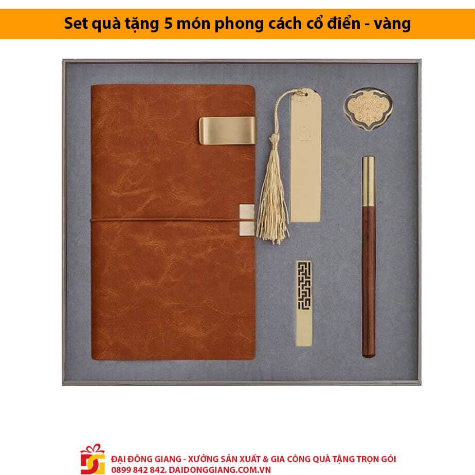 Set quà tặng 5 món phong cách cổ điển - vàng