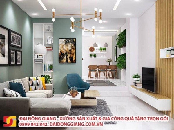 Trang trí phòng khách nhỏ với những bức tranh