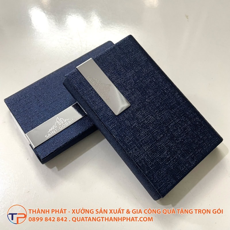 Hộp danh thiếp da pu in logo doanh nghiệp