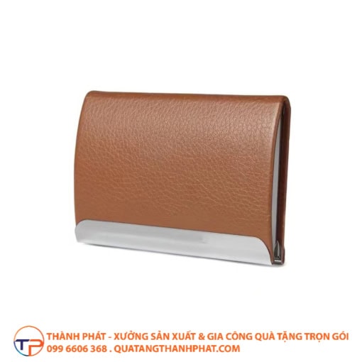 Hộp namecard da thủ công màu nâu bc12 - ảnh 5