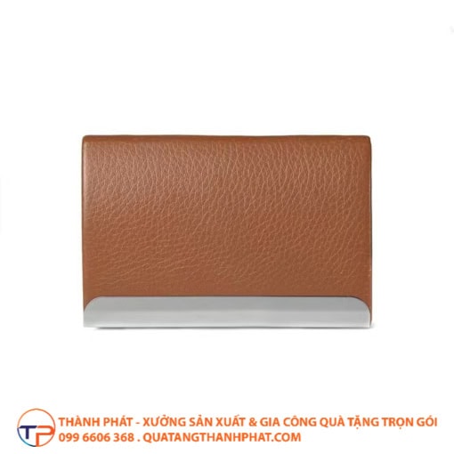 Hộp namecard da thủ công màu nâu bc12 - ảnh 4