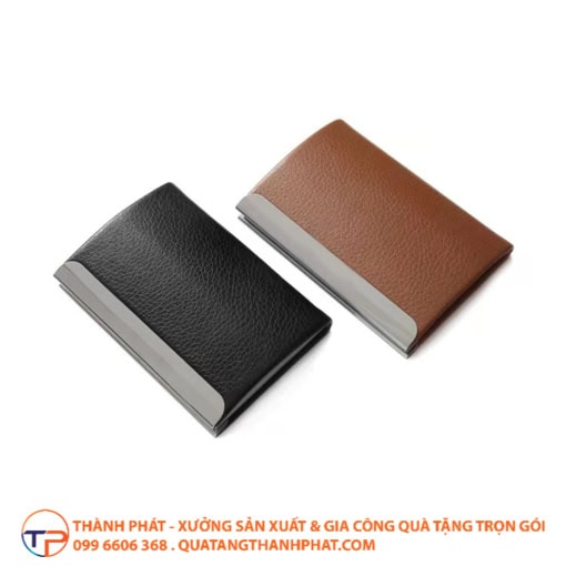 Hộp namecard da thủ công màu nâu bc12 - ảnh 2