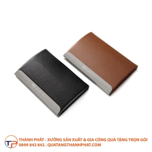 Hộp namecard da thủ công màu nâu bc12 - ảnh 4