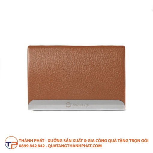 Hộp namecard da thủ công màu nâu bc12 - ảnh 3