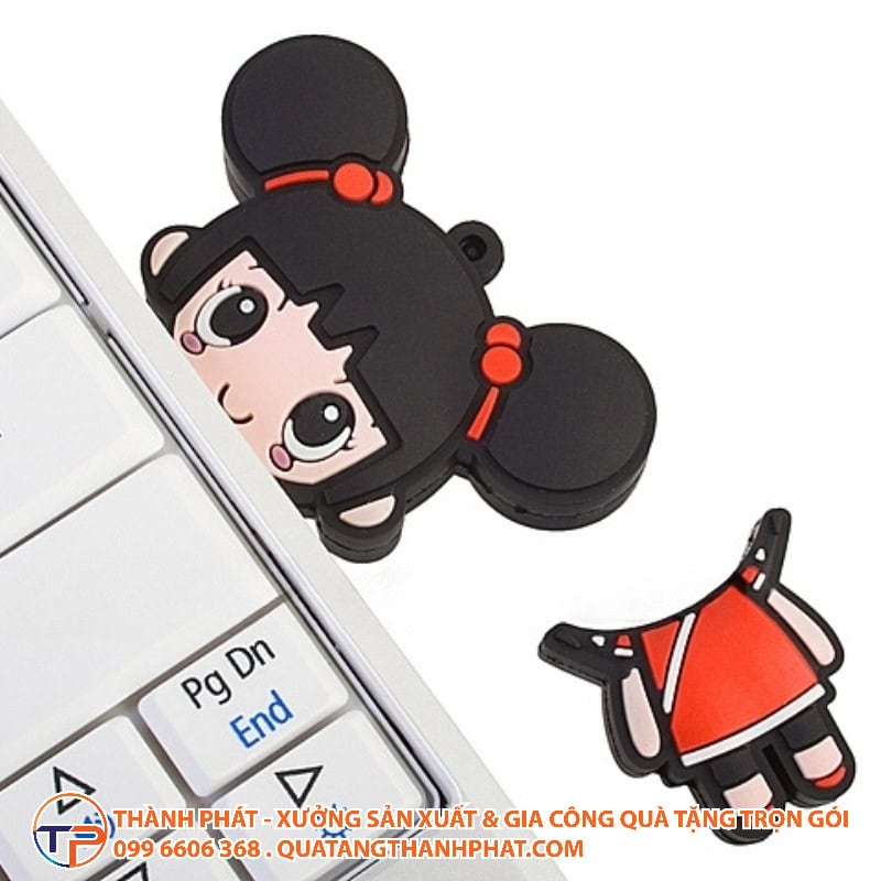 Usb thiet ke rieng dang nhan vat hoat hinh chibi in lua