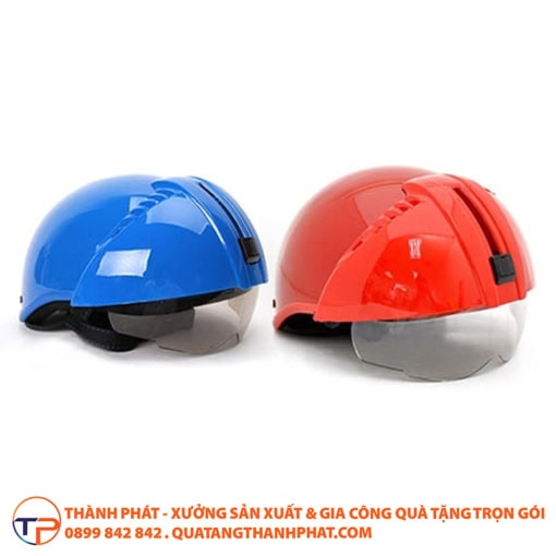 Mũ bảo hiểm in logo có kính giấu bh05 - ảnh 3
