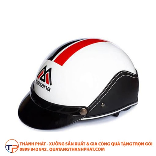 Mũ bảo hiểm có viền bọc da in logo bh07 - ảnh 2