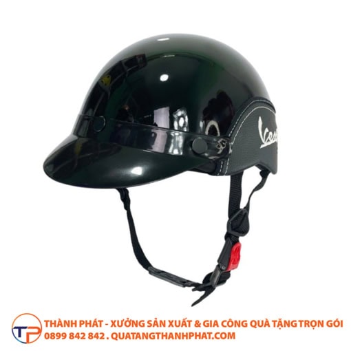Mũ bảo hiểm có viền bọc da in logo bh07 - ảnh 3