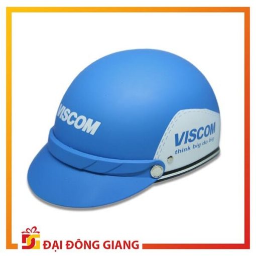 Non bao hiem in logo mau xanh duong