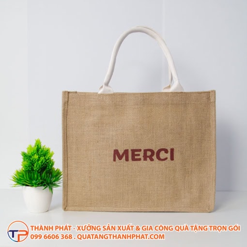 Túi vải đay linen cao cấp in ấn logo tv01 - ảnh 2