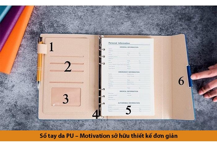 Sổ tay da pu đơn giản – motivation sở hữu thiết kế đơn giản