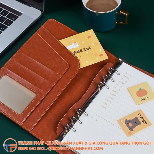 Sổ tay da thật cao cấp có khe để thẻ trustly - ảnh 6