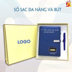 Bộ quà tặng Excited: Sổ sạc đa năng và bút 1