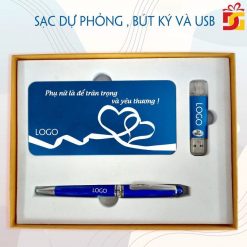 Bộ quà tặng Sweety: Sạc dự phòng, bút ký và USB 1