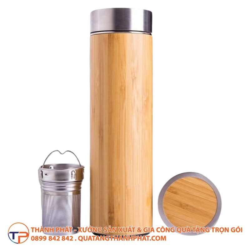 So Sánh Các Loại Vật Liệu Mới Trong Sản Xuất Quà Tặng (Nhựa Sinh Học, Gỗ Tái Chế...) 24 Bo qua tang nature binh giu nhiet vo tre but go va hop go dung danh thiep hien dai