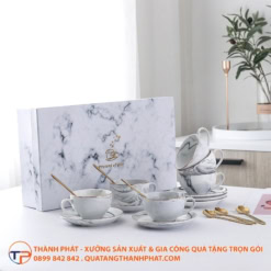 Bộ Quà Tặng Attractive: 6 Chiếc Cốc Sứ Và Thiệp 16 Bo qua tang attractive 6 chiec coc su va thiep in logo