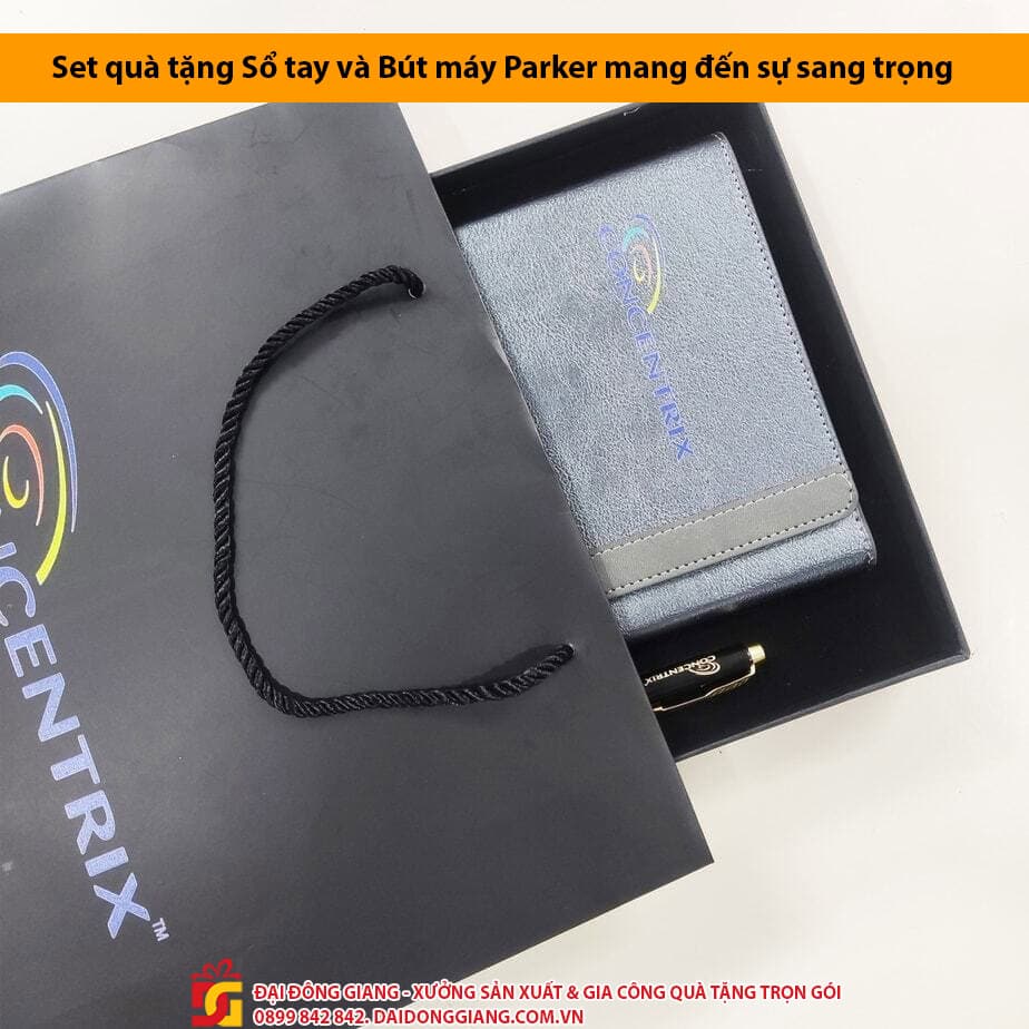 Set quà tặng sổ tay và bút máy parker mang đến sự sang trọng