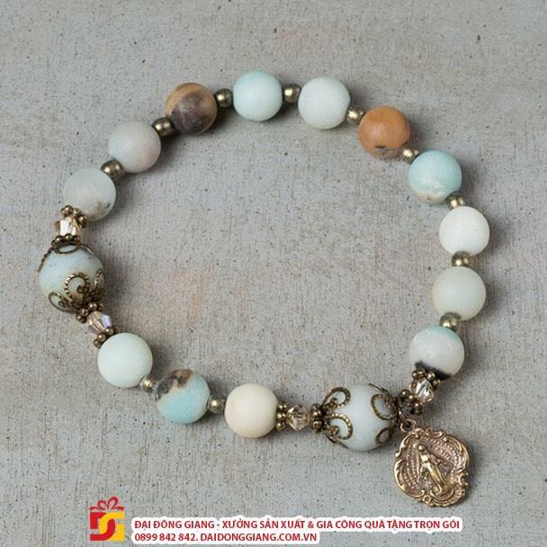 Vòng tay mân côi amazonite - qùa tặng công giáo - sự kiện công giáo