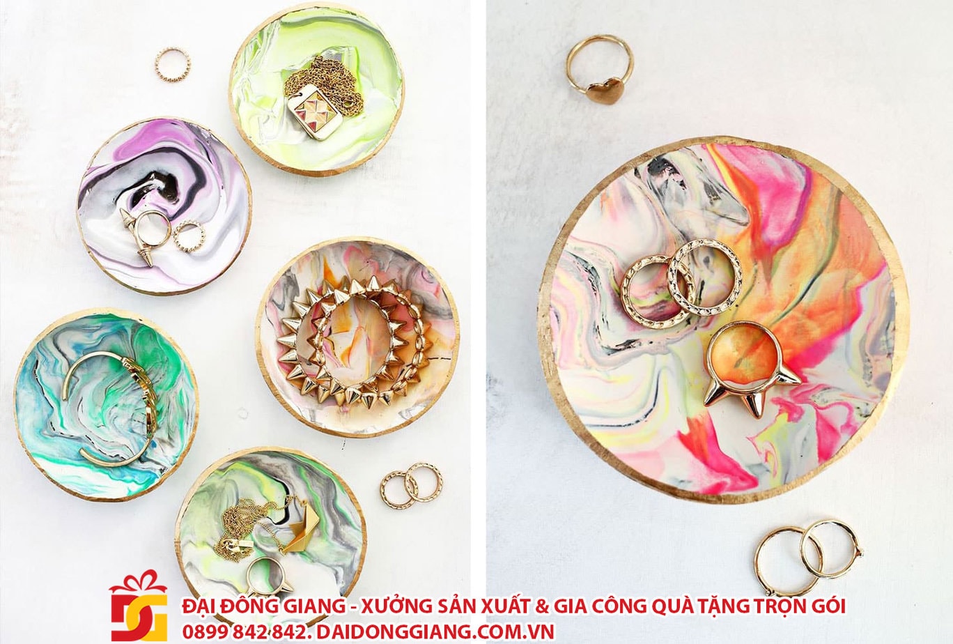 Đĩa nhẫn cẩm thạch handmade