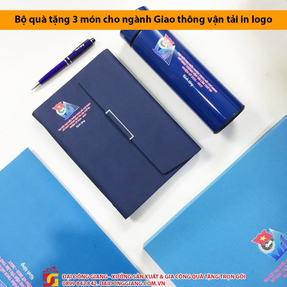 Bộ quà tặng 3 món cho ngành giao thông vận tải in logo