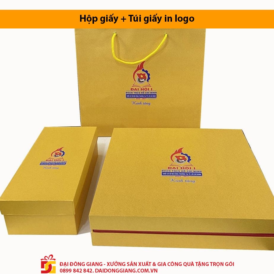 Hộp giấy + túi giấy in logo