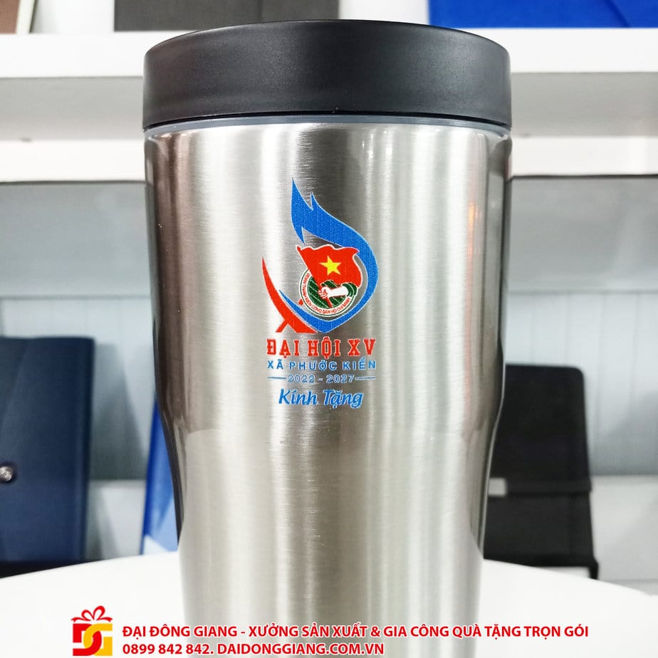 Ly giữ nhiệt kim loại in logo