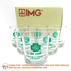 Alternative view of Ly thủy tinh bầu lùn in logo LT07