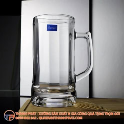 Ly thuy tinh ong cao in logo cao cap