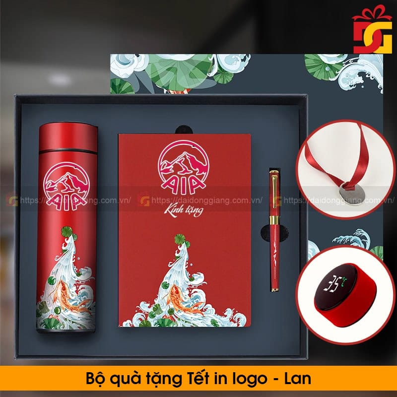 Bộ quà tặng tết in logo - lan