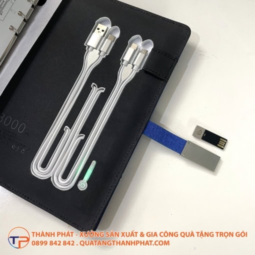 Sổ sạc đa năng có logo led - ảnh 2