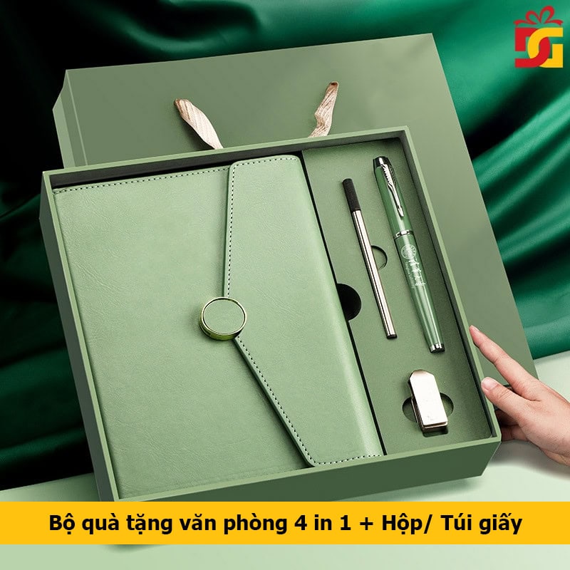 Bộ quà tặng văn phòng 4 in 1 + hộp túi giấy