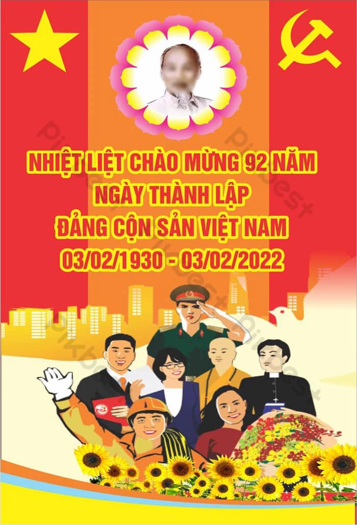 Mẫu banner/poster ngày thành lập đảng cộng sản việt nam