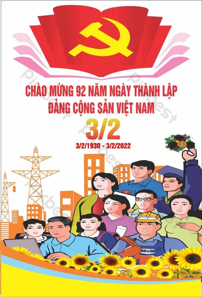 Mẫu banner/poster ngày thành lập đảng cộng sản việt nam