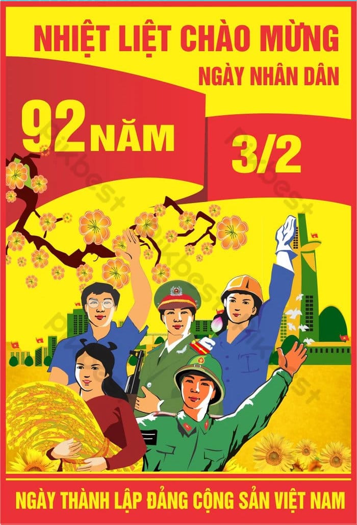 Mẫu banner/poster ngày thành lập đảng cộng sản việt nam