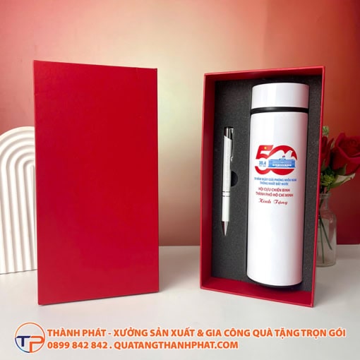 Bộ quà tặng bình giữ nhiệt + bút ký gs137 - ảnh 4