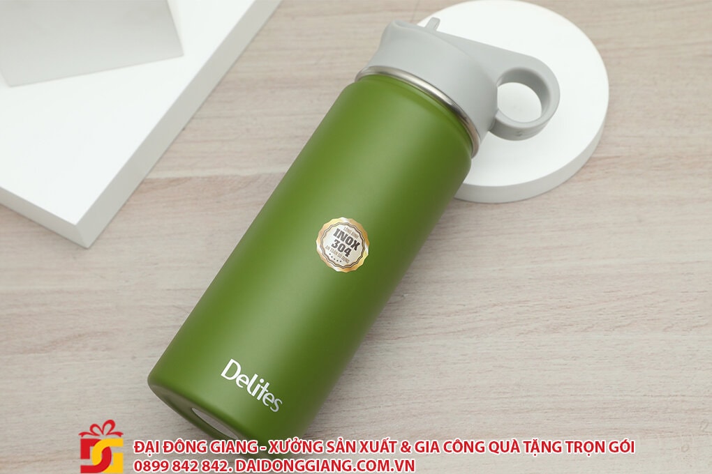 Bình giữ nhiệt inox 530 ml delites y1 xanh lá