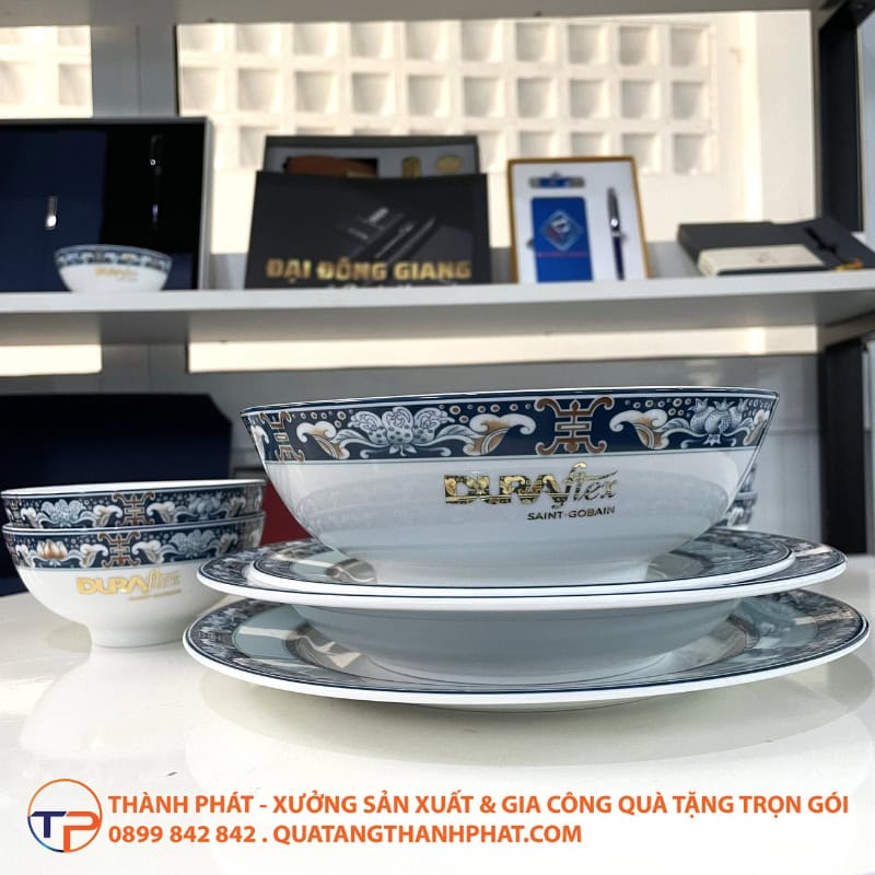 Bộ Chén Đĩa In Logo Mẫu 1 21 Bo chen dia in logo mau 1 tinh te