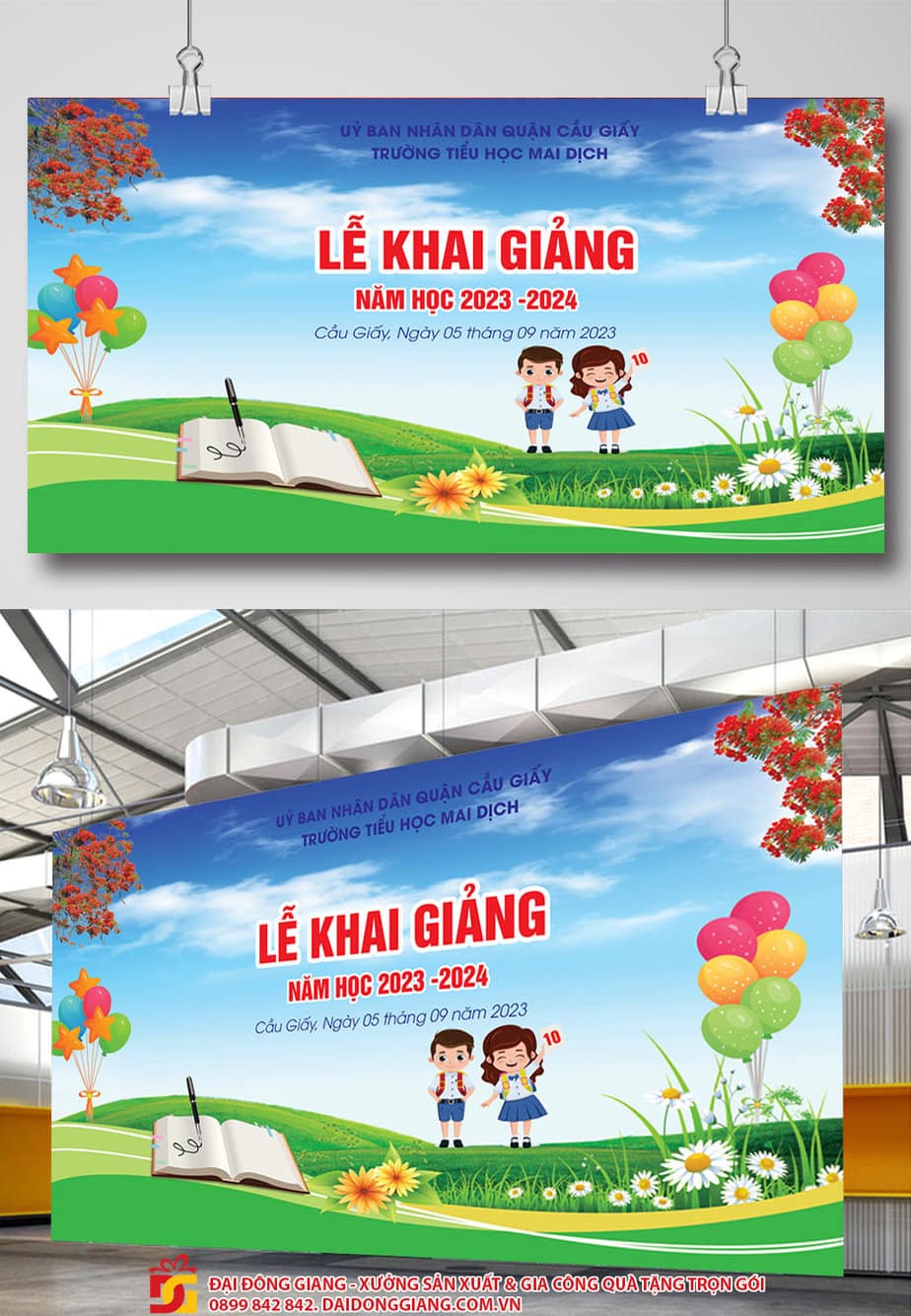 Mẫu poster ngày khai giảng