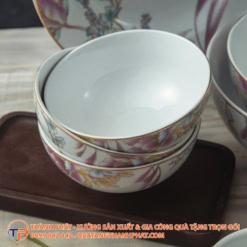Bộ Chén Đĩa In Logo Flower 18 Bộ chén đĩa in logo flower - ảnh 5