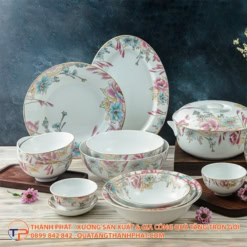 Alternative view of Bộ chén đĩa in logo flower