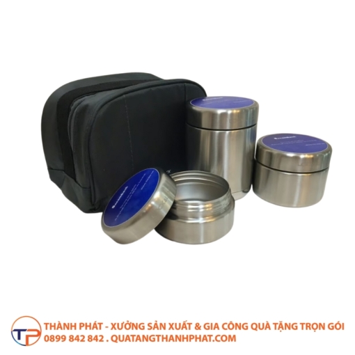 Hộp đựng cơm kim loại in logo power - ảnh 2