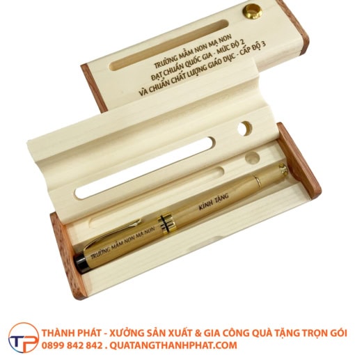 Bộ combo bút gỗ in khắc theo yêu cầu