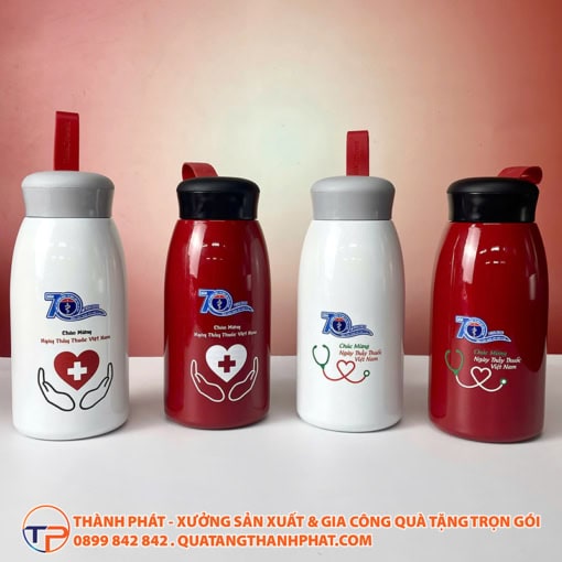 Bình giữ nhiệt in logo chào mừng ngày thầy thuốc việt nam bgn89