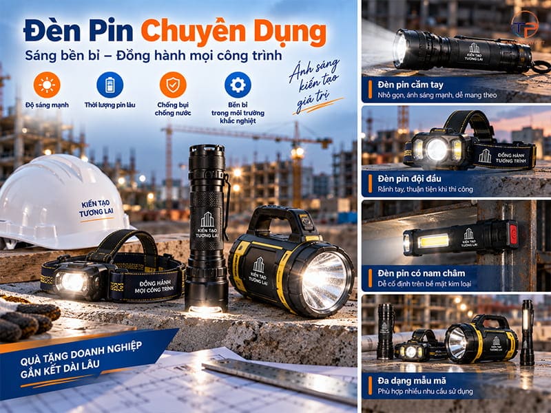 Top 7 Quà Tặng Doanh Nghiệp Ngành Xây Dựng, Nội Thất Ý Nghĩa 20 Den pin chuyen dung