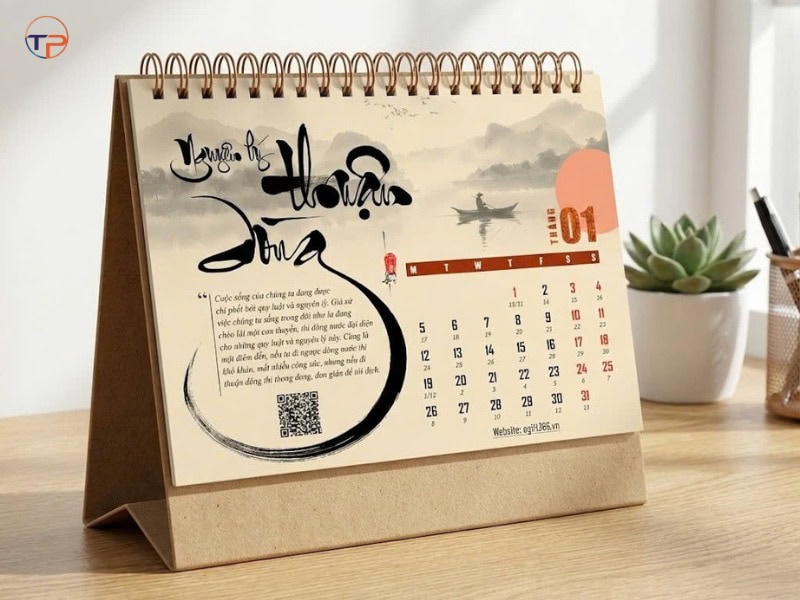 Top 9 Mẫu Lịch Để Bàn/ Treo Tường Làm Quà Tặng Ý Nghĩa, Thiết Thực 21 Lịch thư pháp