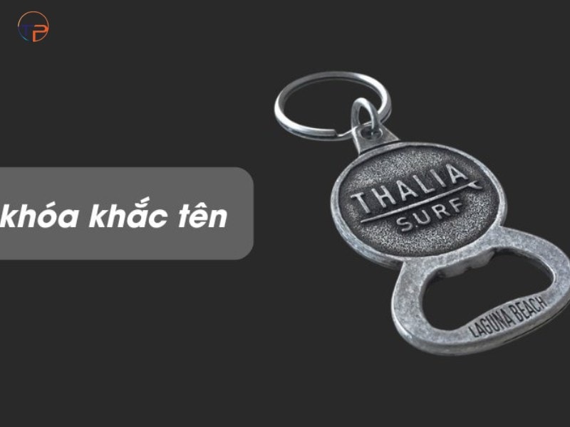 Móc khóa kim loại khắc tên