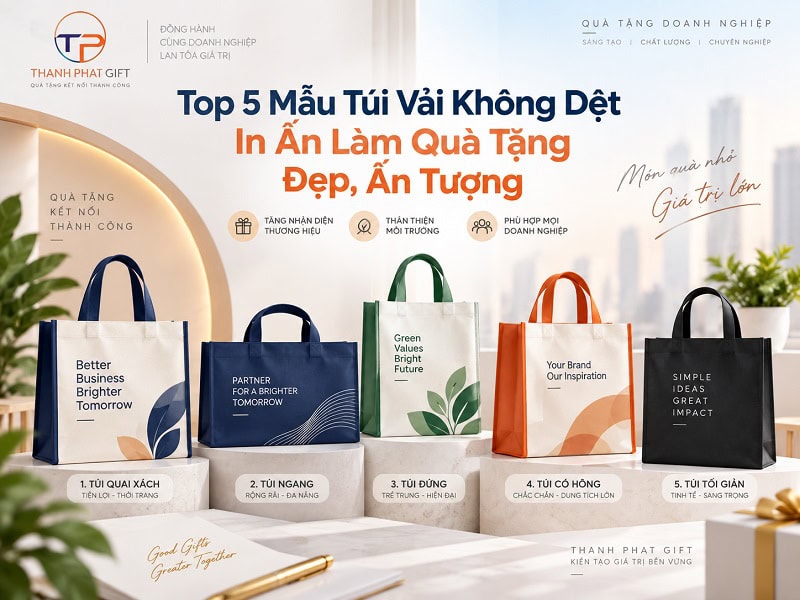 Top 5 Mẫu Túi Vải Không Dệt In Ấn Làm Quà Tặng Đẹp, Ấn Tượng 11 Túi vải không dệt in ấn làm quà tặng