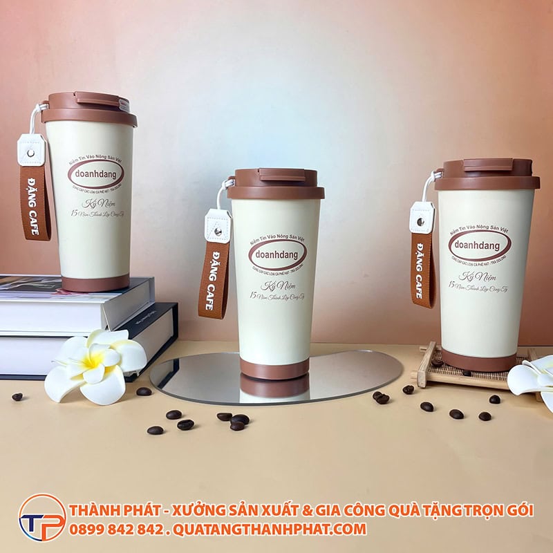 Ly giu nhiet coffee in logo