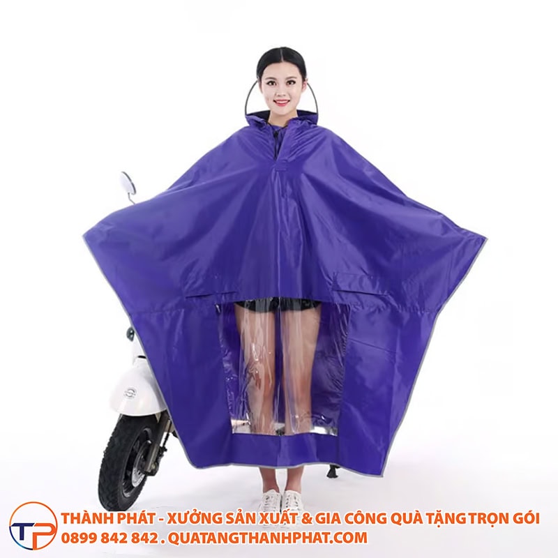 Áo Mưa Măng Tô Thời Trang In Logo A05 24 Ao mua chu a co bong kinh 1